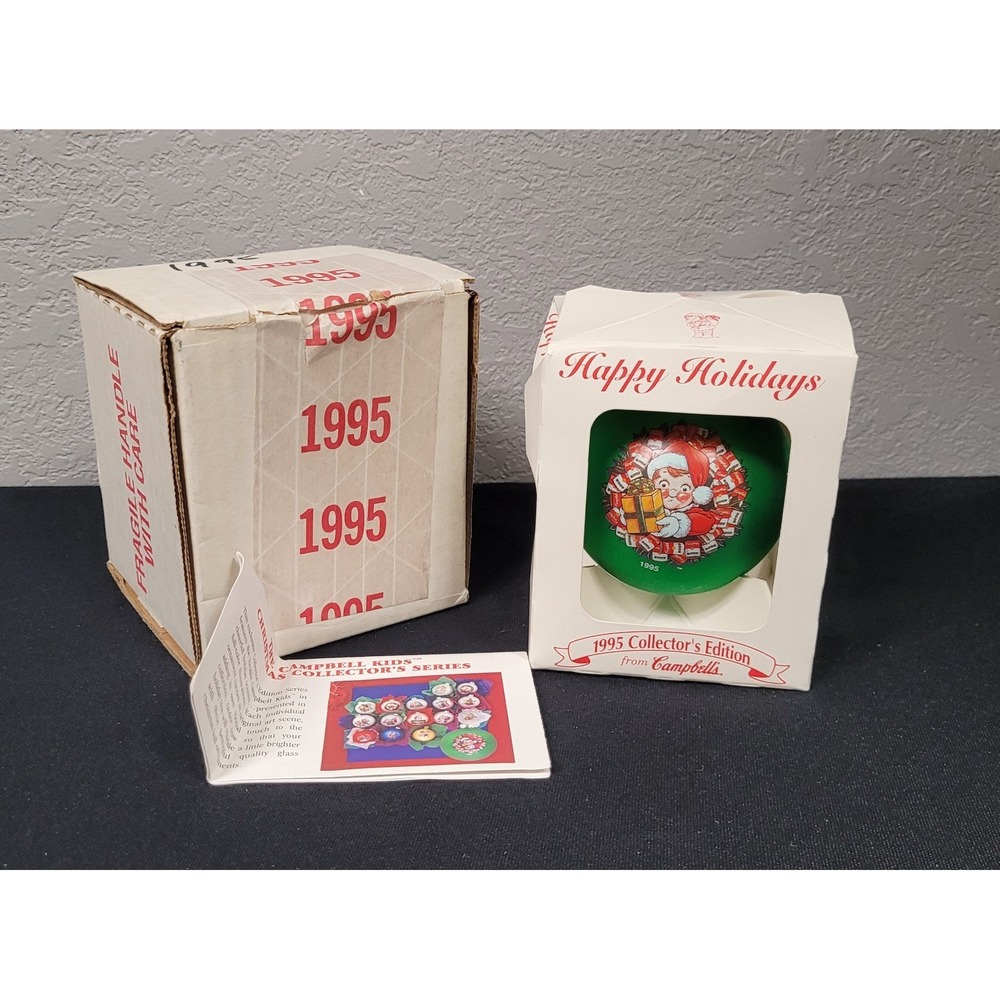 Vintage 1995 Campbell's Kids Collector's Edition Christmas Glass Ball Ornament